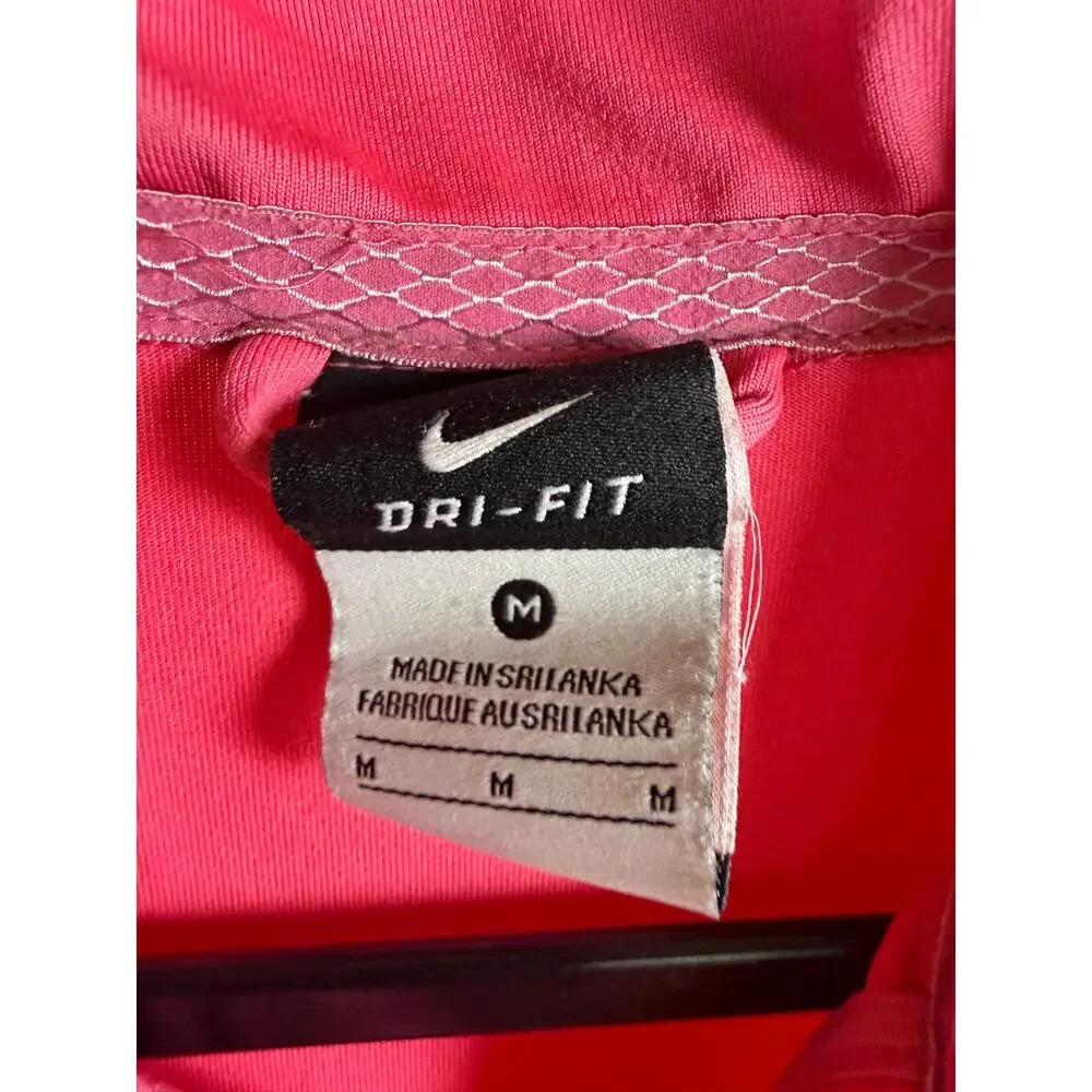 Nike Pink Dri-Fit Activewear Full Zip Track Jacket Pockets Size M